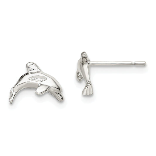 Sterling Silver Dolphin Stud Earrings Ear Jewelry