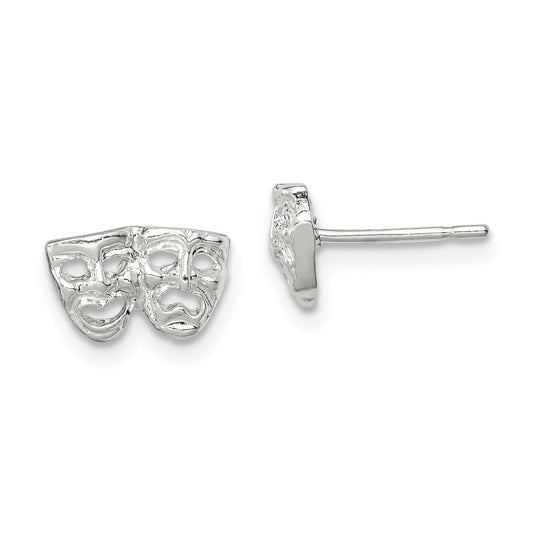 Sterling Silver Comedy & Tragedy Stud Earrings