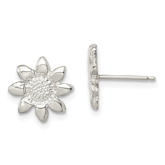 Sterling Silver Flower Stud Earrings Ear Jewelry