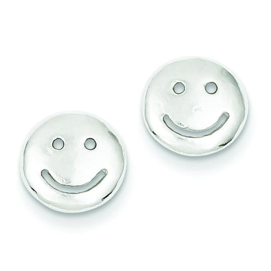 Sterling Silver Smiley Face Stud Earrings Jewelry