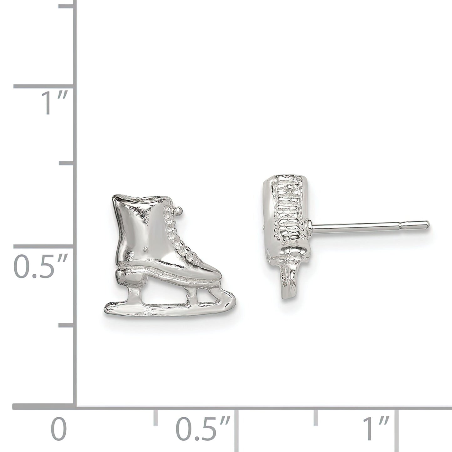 Sterling Silver Ice Skate Stud Earrings Jewelry