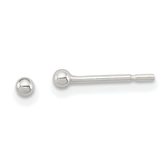 Sterling Silver Ball Stud Earrings 2mm