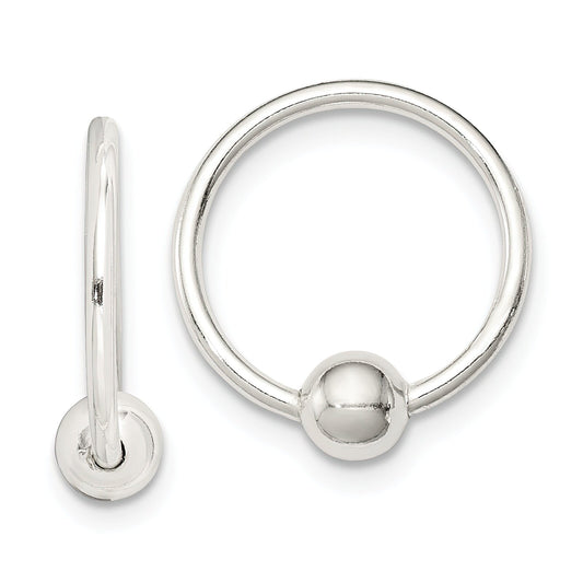 Sterling Silver Ball Hoop Earrings Ear Jewelry