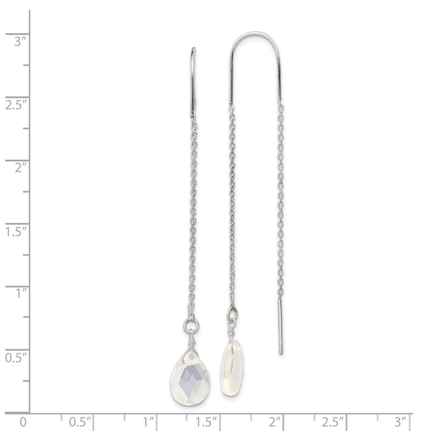 Sterling Silver Opalite Threader Earrings Jewelry