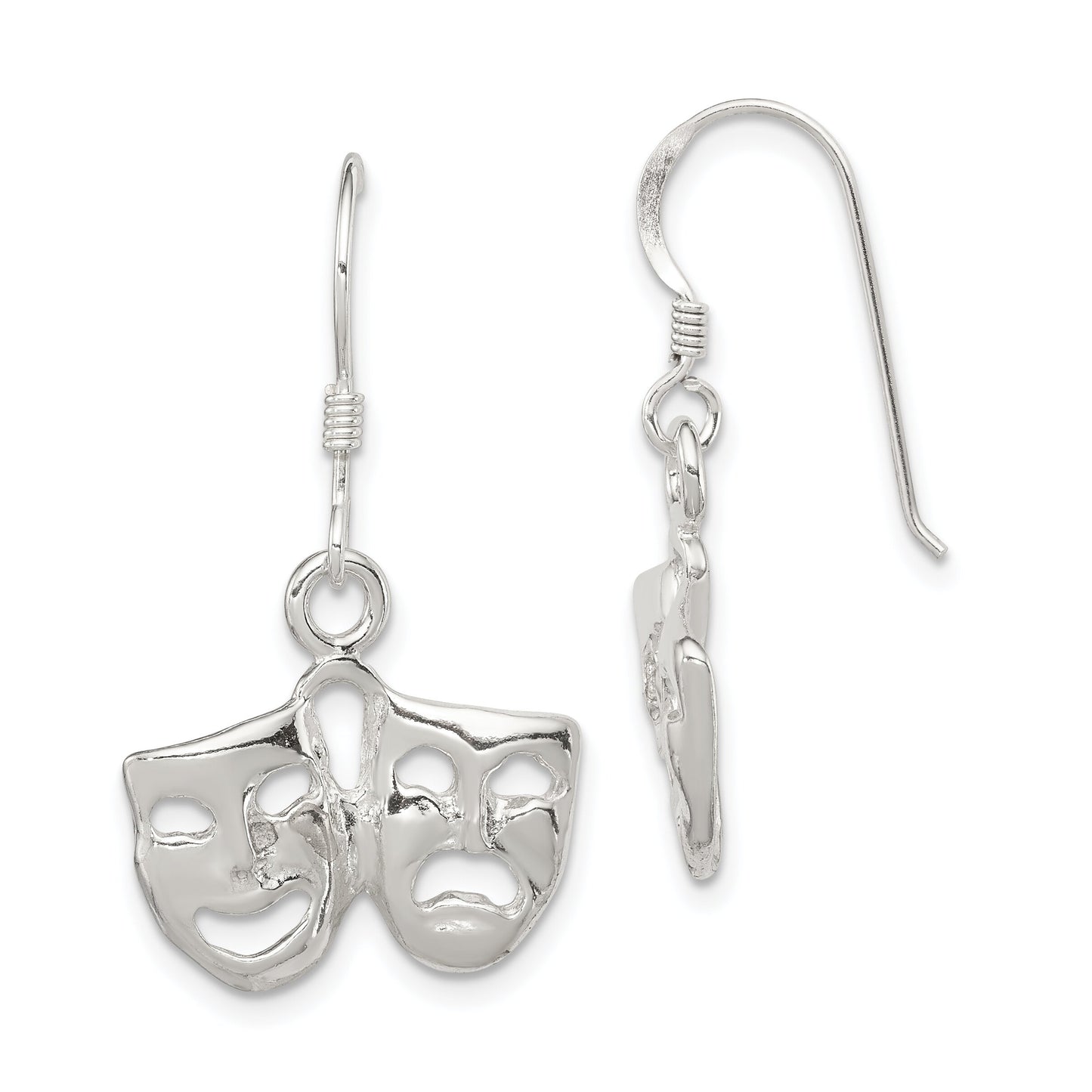 Sterling Silver Comedy & Tragedy Earrings Jewelry
