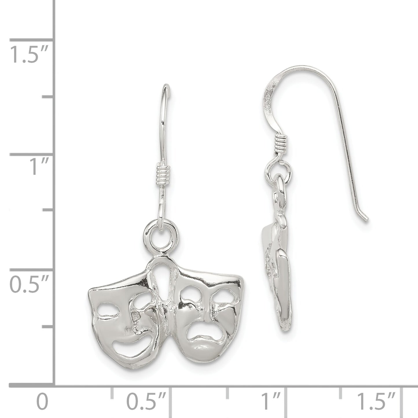 Sterling Silver Comedy & Tragedy Earrings Jewelry
