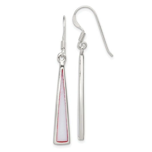 Sterling Silver Pink Shell Dangle Earrings Jewelry