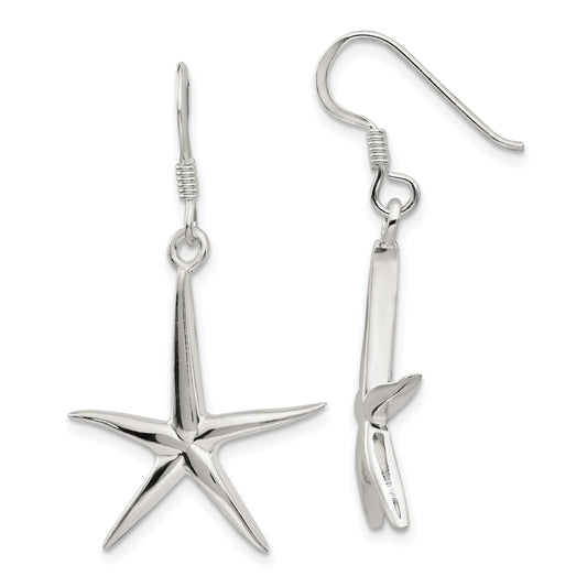 Sterling Silver Star Dangle Earrings Ear Jewelry