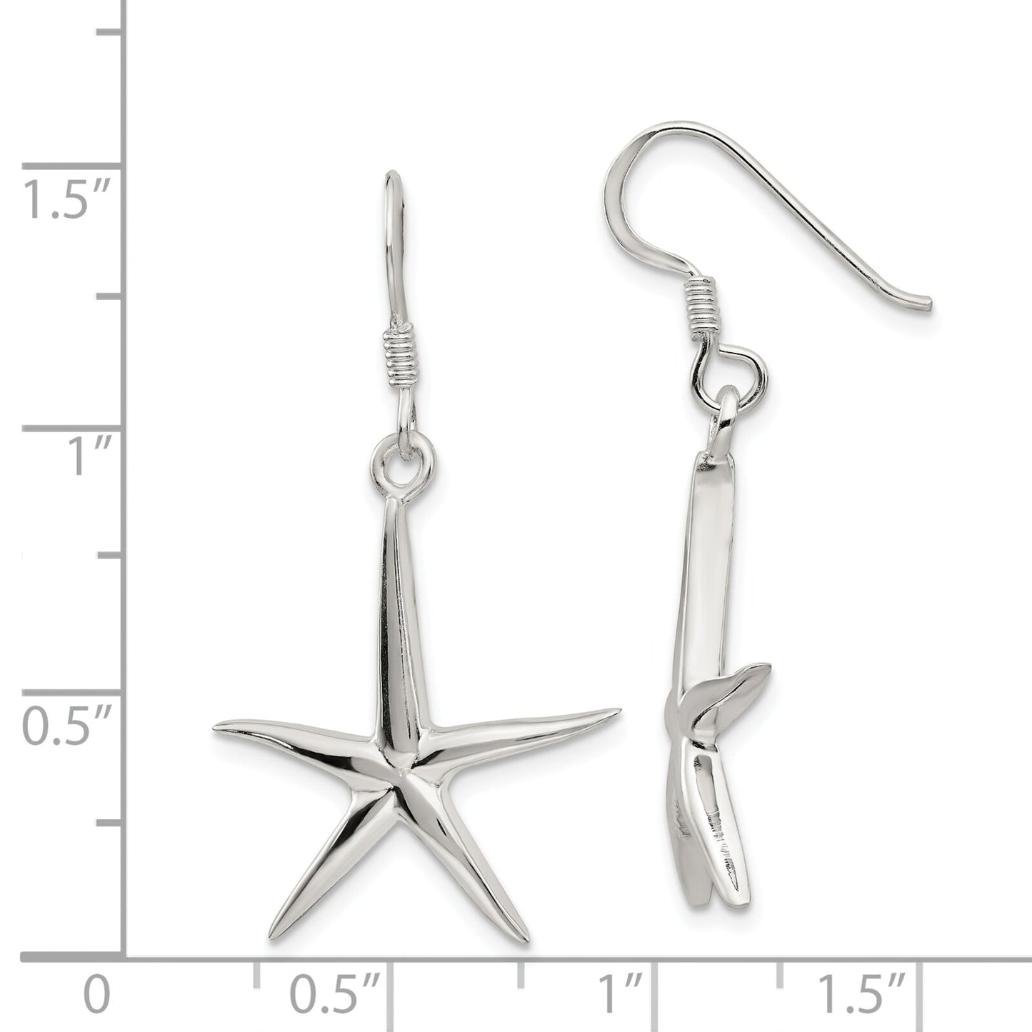 Sterling Silver Star Dangle Earrings Ear Jewelry