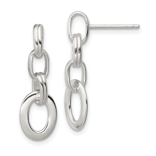 Sterling Silver Oval Dangle Earrings Ear Jewelry