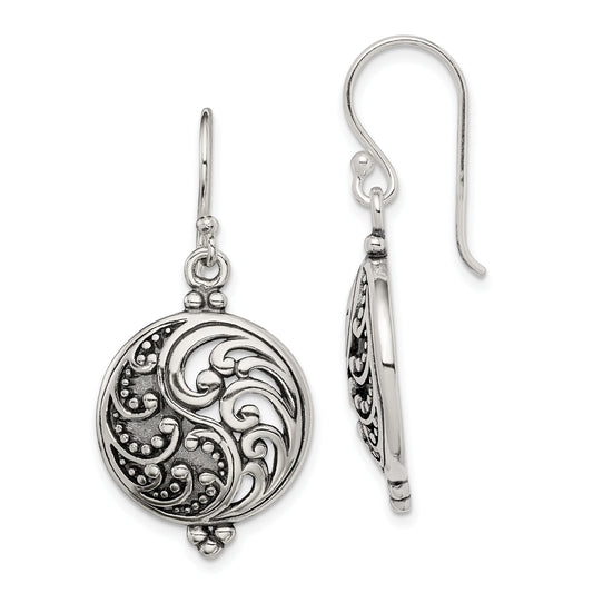 Sterling Silver Filigree Ying & Yang Earrings