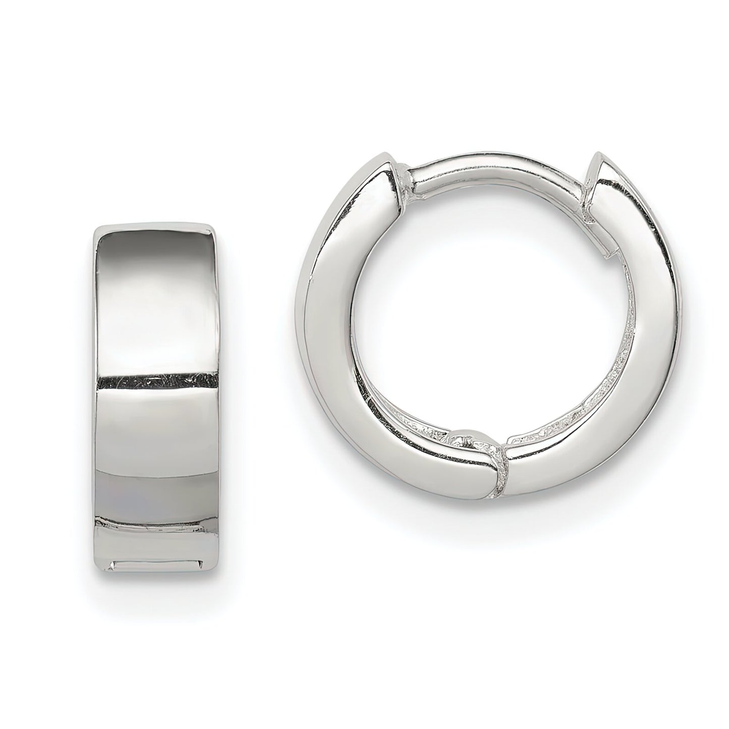 Sterling Silver Huggie Hoops Earrings Jewelry with Blue Gift Box