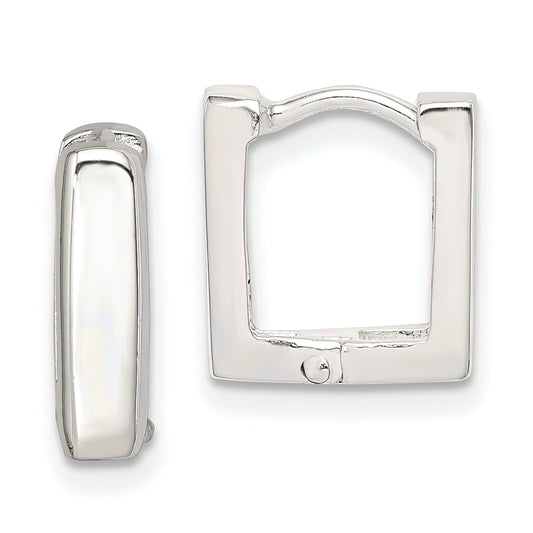 Sterling Silver Huggie Square Hoop Earrings Jewelry