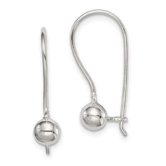 Sterling Silver Ball Kidney Wire Earrings 5mm