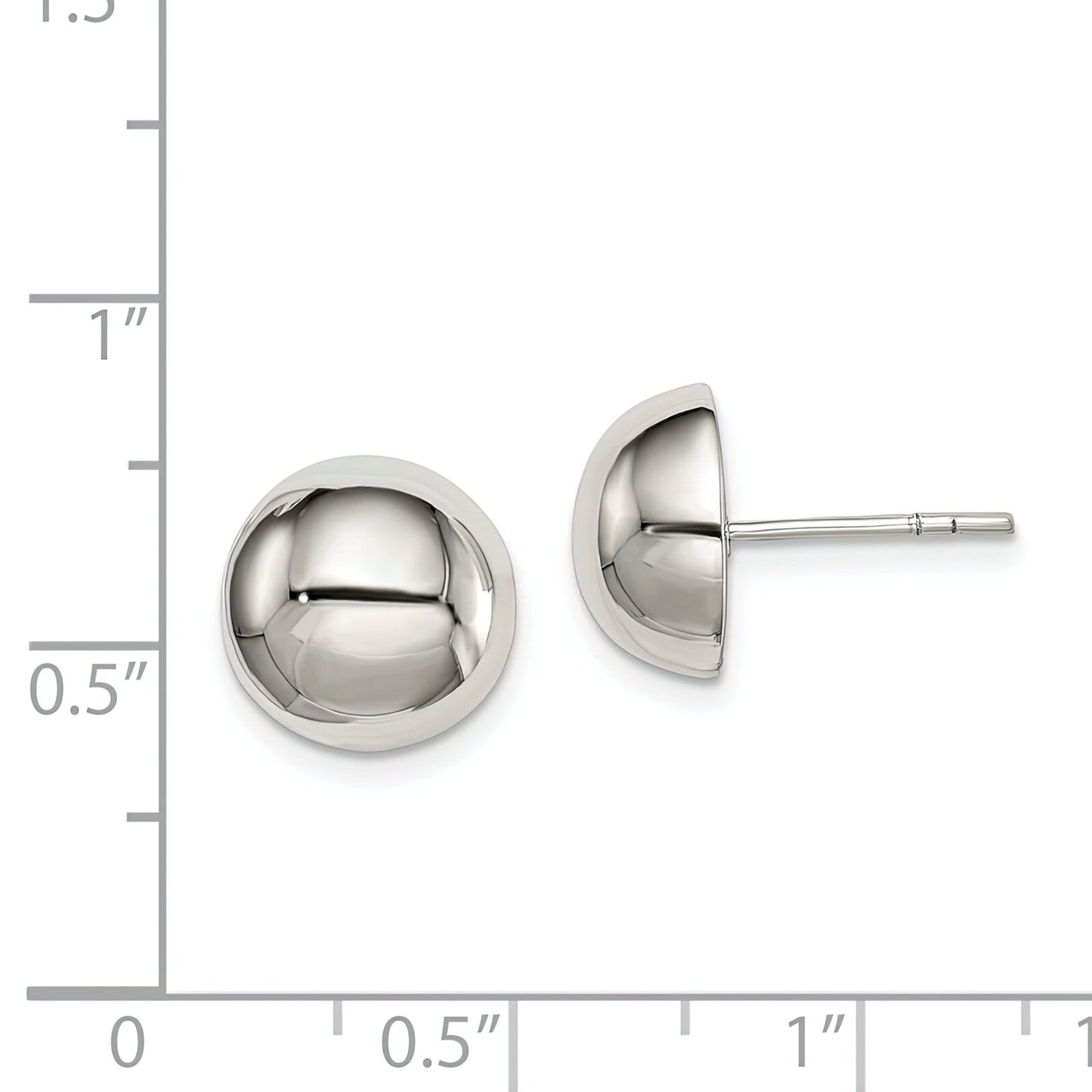 Sterling Silver Half Ball Earrings 11mm