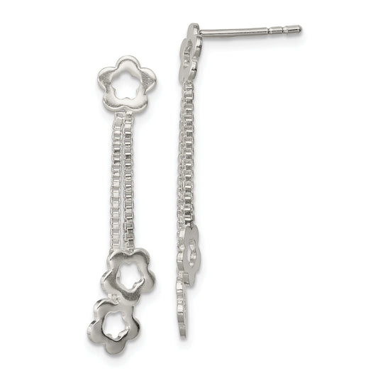 Sterling Silver Flower Dangle Earrings Jewelry