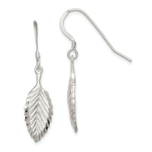 Sterling Silver Leaf Dangle Earrings Ear Jewelry