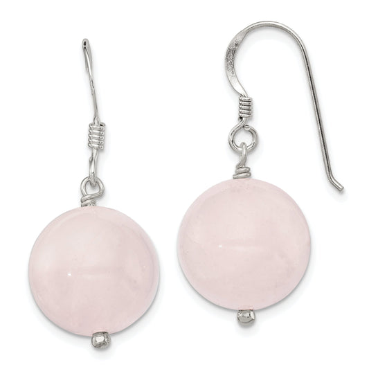 Sterling Silver Rose Quartz Dangle Earrings