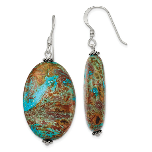 Sterling Silver Jasper Dangle Earrings