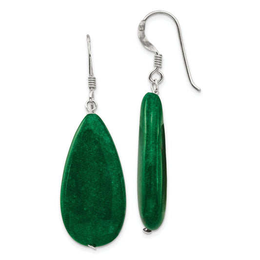 Sterling Silver Jade Dangle Earrings