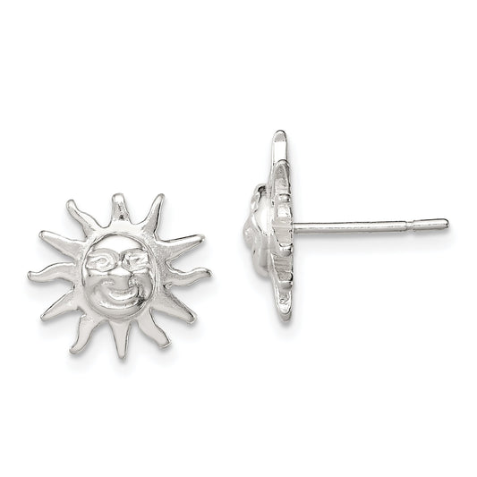 Sterling Silver Sun Stud Earrings Ear Jewelry
