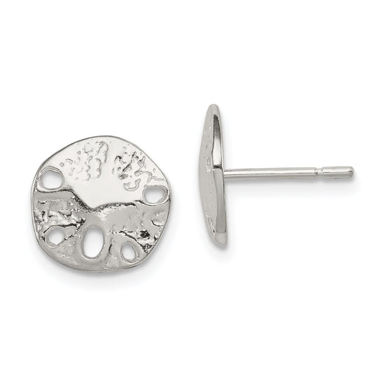 Sterling Silver Sand Dollar Stud Earrings Jewelry