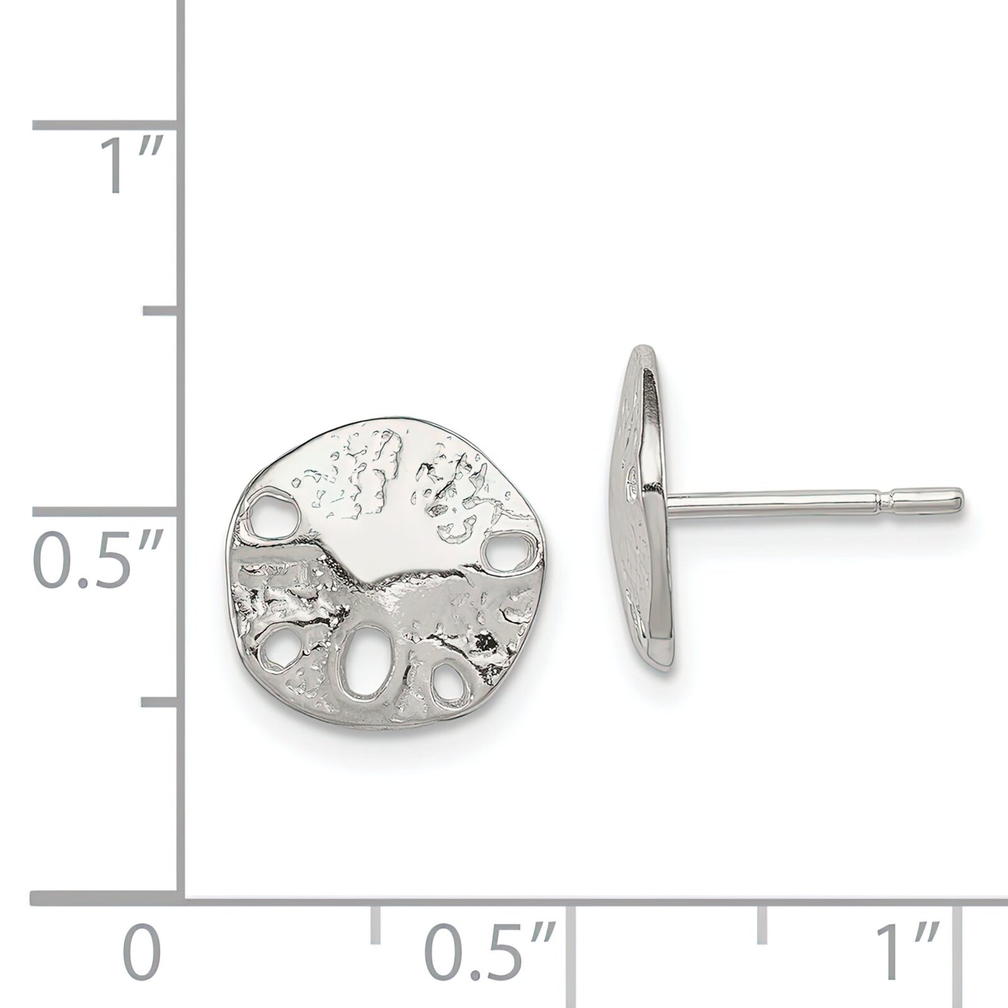 Sterling Silver Sand Dollar Stud Earrings Jewelry