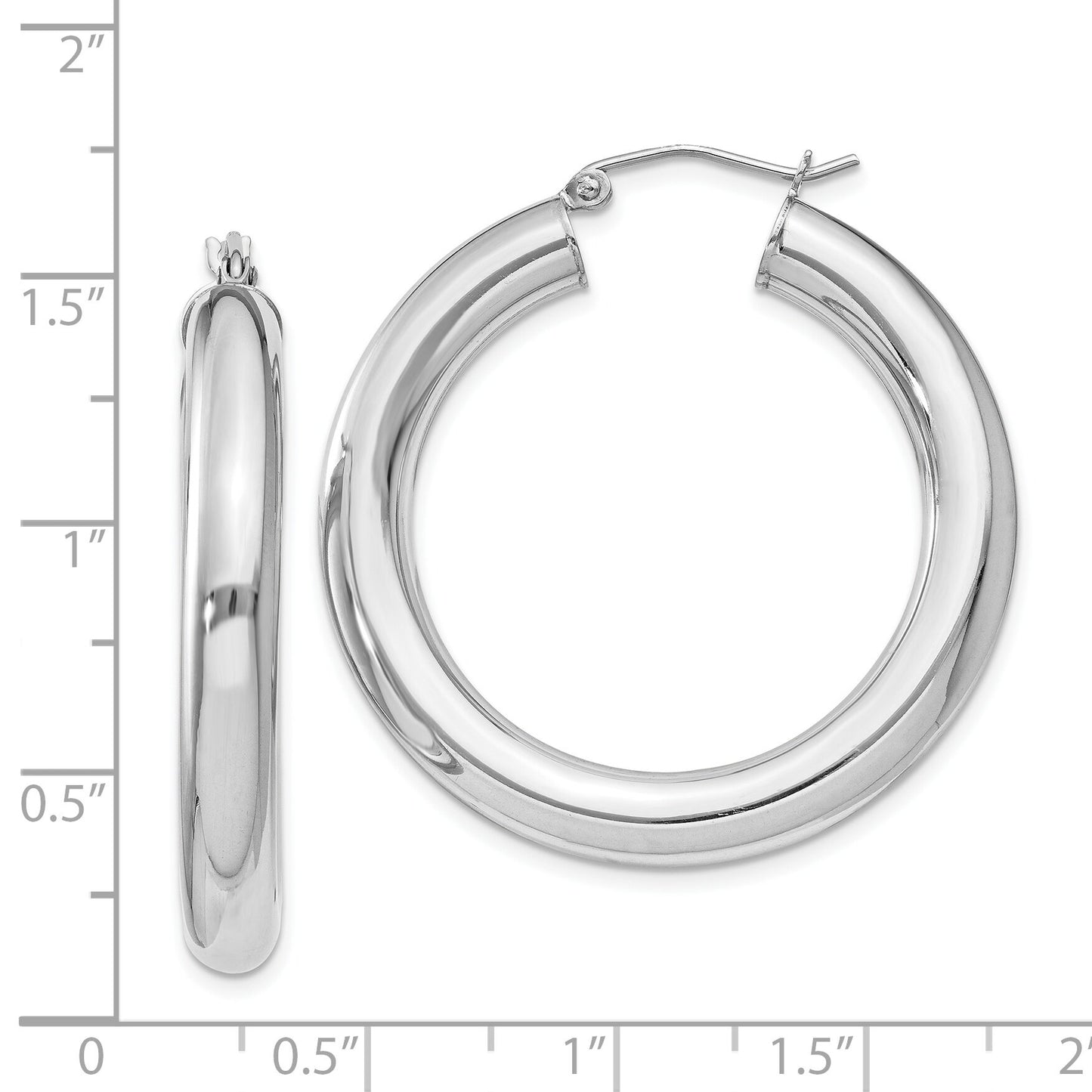 Sterling Silver Hoop Earrings 35mm