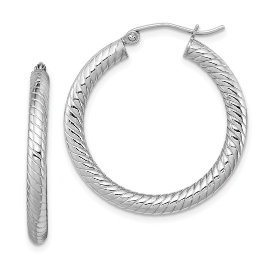 Sterling Silver Hoop Earrings 28mm