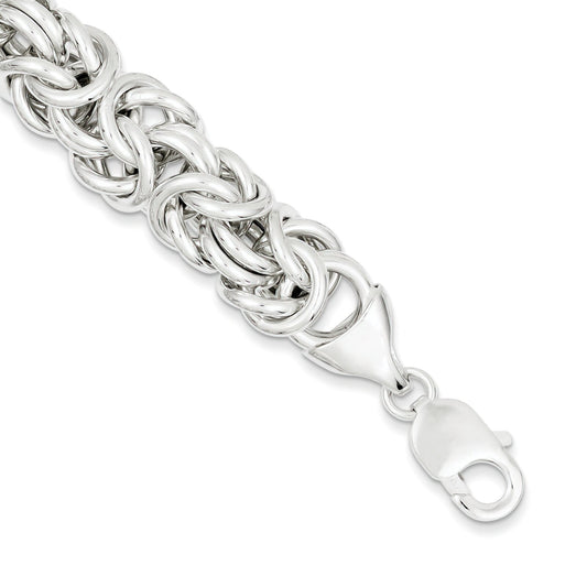 Sterling Silver Fancy Link Bracelet 8"
