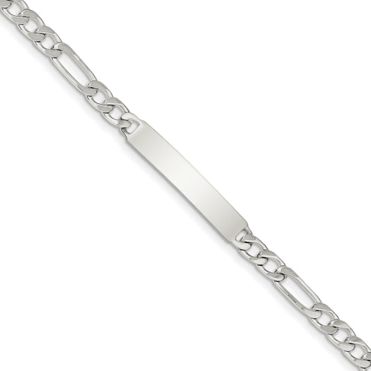Sterling Silver Figaro ID Bracelet 8.5"