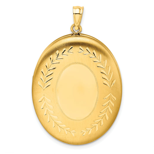14K Gold Filled Oval Locket Pendant Jewelry 32mm