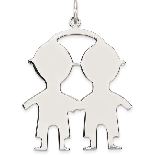 Sterling Silver 2 Boys Charm