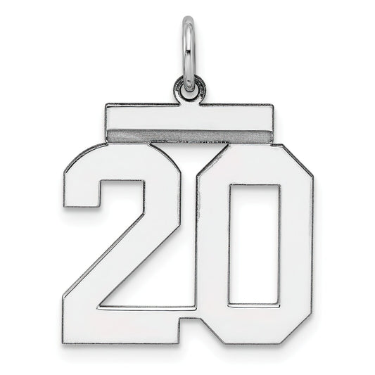 Sterling Silver Number 20 Charm