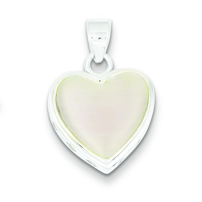 Sterling Silver Mother of Pearl Heart Charm