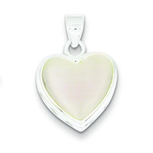 Sterling Silver Mother of Pearl Heart Charm