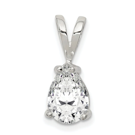Sterling Silver Pear CZ Pendant Charm Jewelry