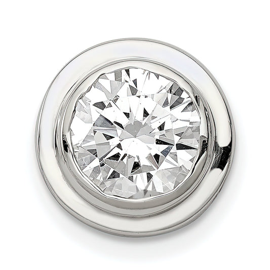 Sterling Silver CZ Round Slide Pendant