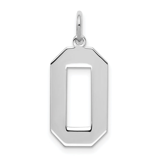 Sterling Silver Large Polished Number 0 Charm