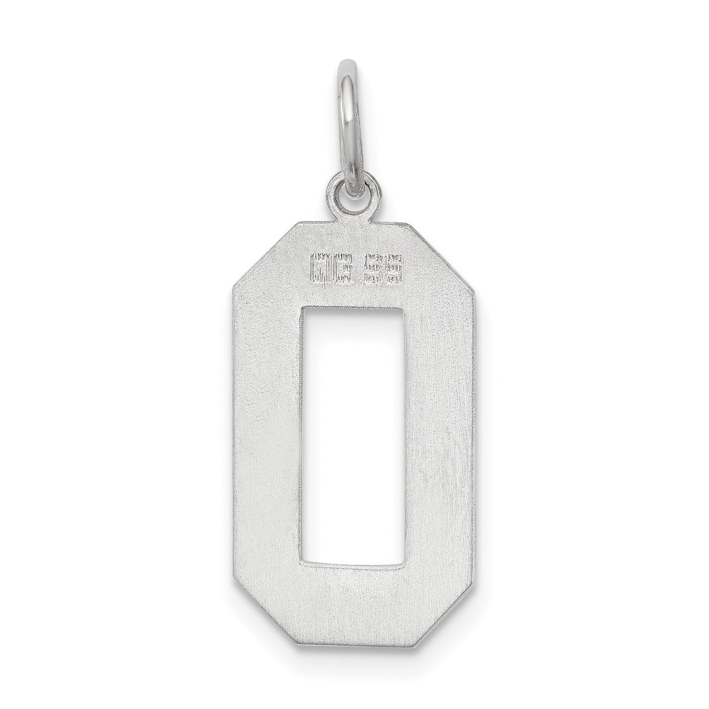 Sterling Silver Large Polished Number 0 Charm