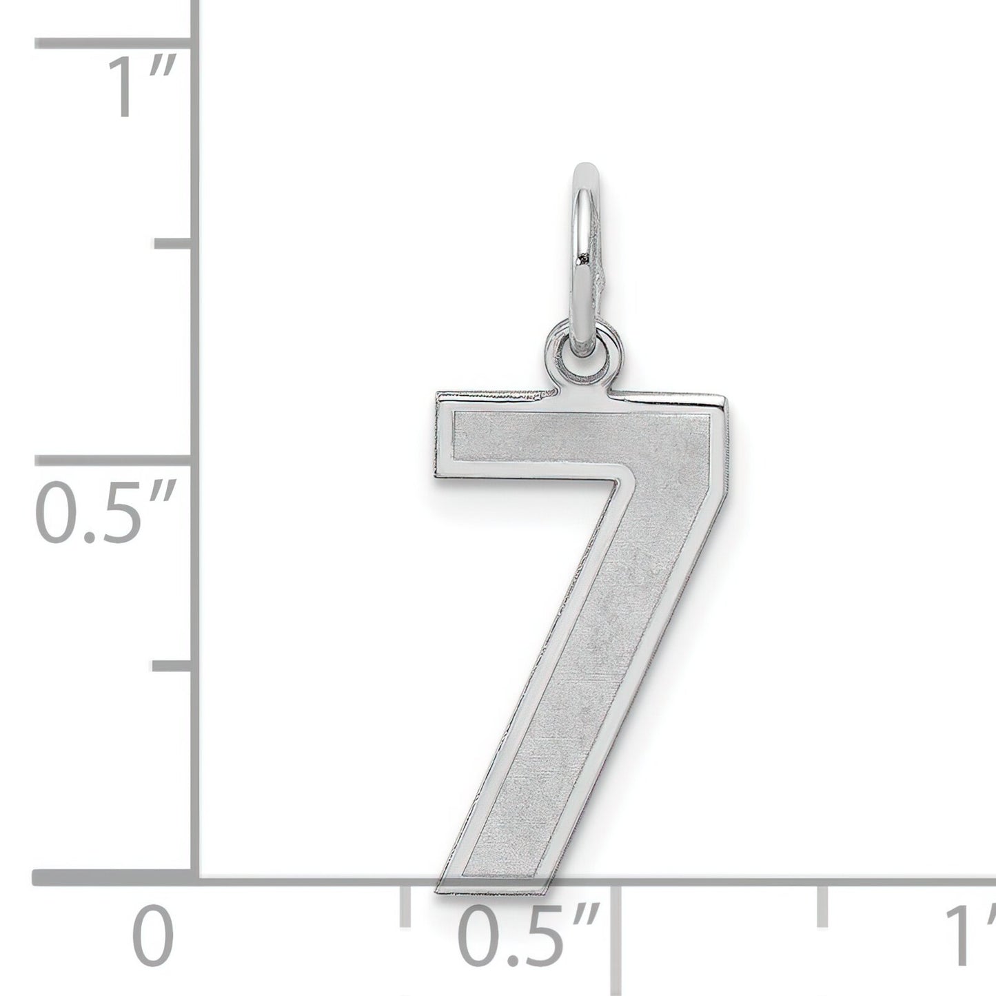 Sterling Silver Medium Satin Number 7 Charm