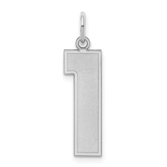 Sterling Silver Large Satin Number 1 Charm