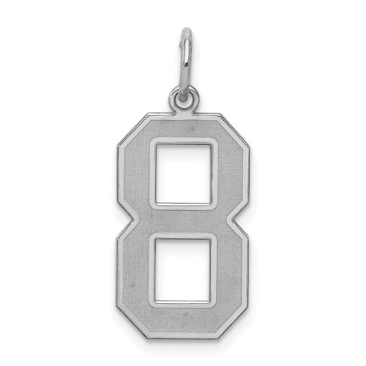 Sterling Silver Large Satin Number 8 Charm