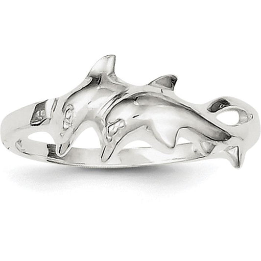 Sterling Silver Dolphin Ring Size 6