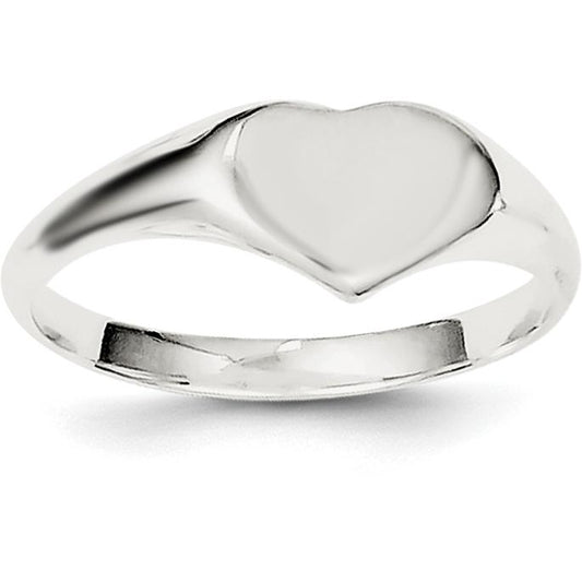 Sterling Silver Heart Signet Ring