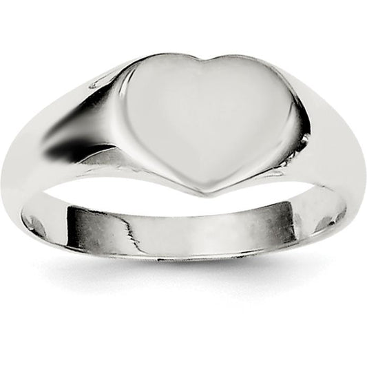 Sterling Silver Heart Signet Ring