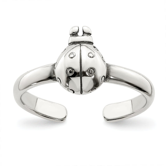 Sterling Silver Ladybug Toe Ring