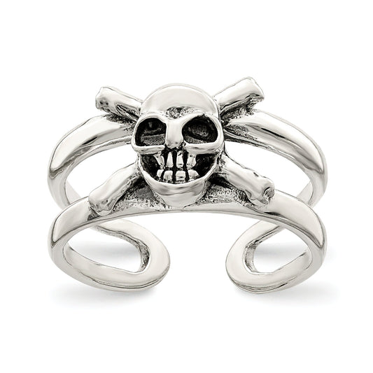 Sterling Silver Skull Toe Ring