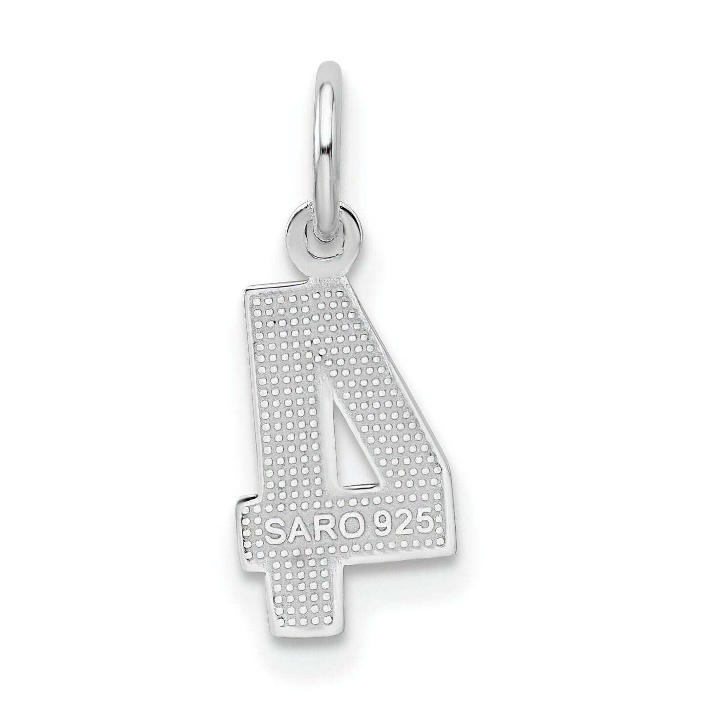 Sterling Silver Small #4 Charm