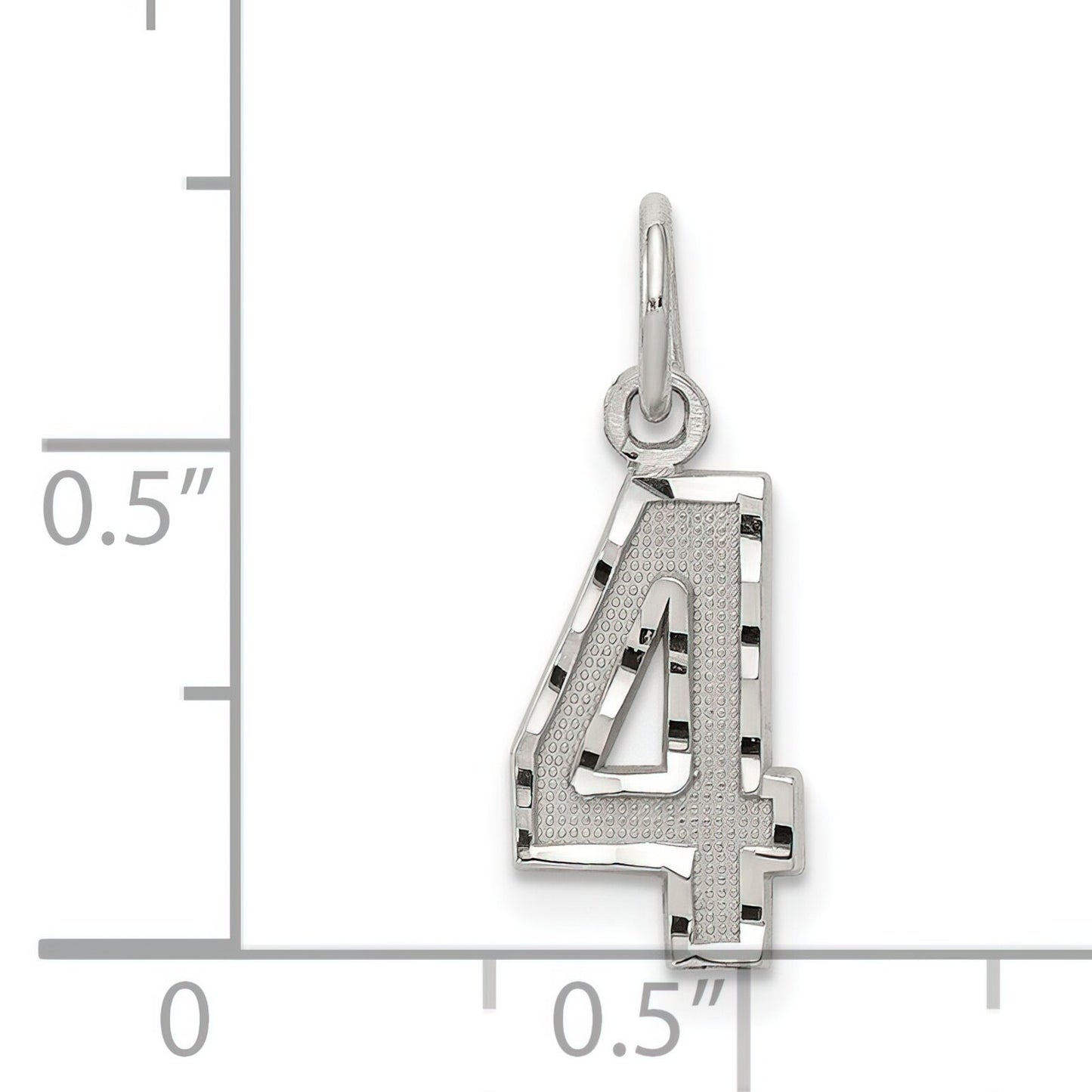 Sterling Silver Small #4 Charm